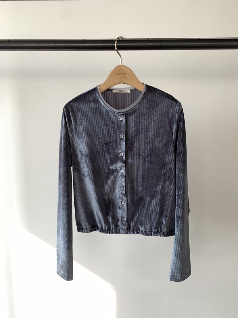 UNDERSON東大門㊣代購女士新品職業25秋冬襯衫蕾絲衫天鵝絨UNDERSON襯衫/蕾絲衫圖色2