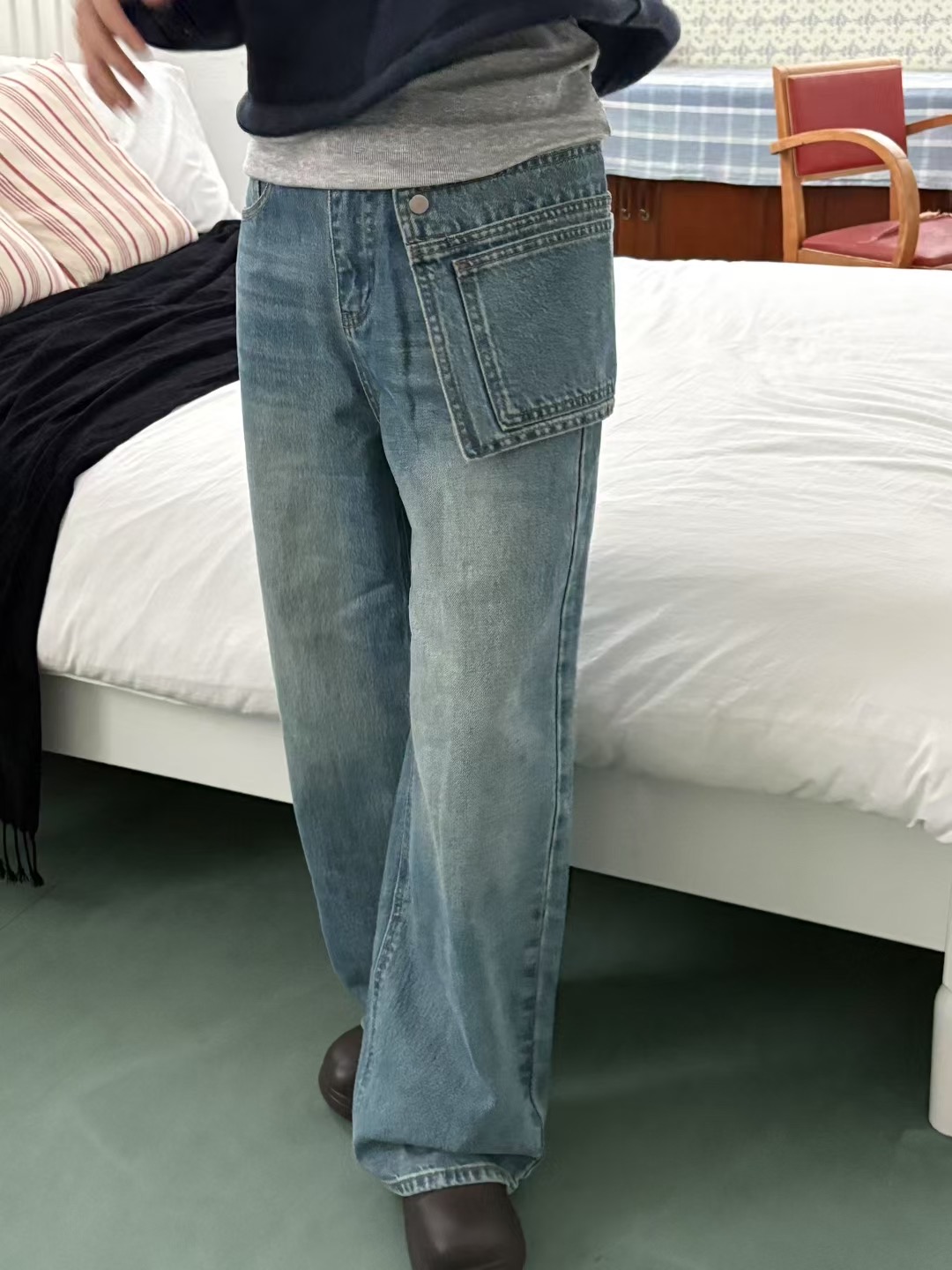 FOREVER YOUNG韓國代購㊣女裝新款推薦25秋冬人氣熱賣牛仔褲FOREVER YOUNG牛仔褲