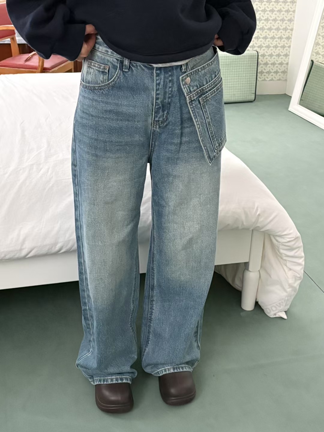 FOREVER YOUNG韓國代購㊣女裝新款推薦25秋冬人氣熱賣牛仔褲FOREVER YOUNG牛仔褲