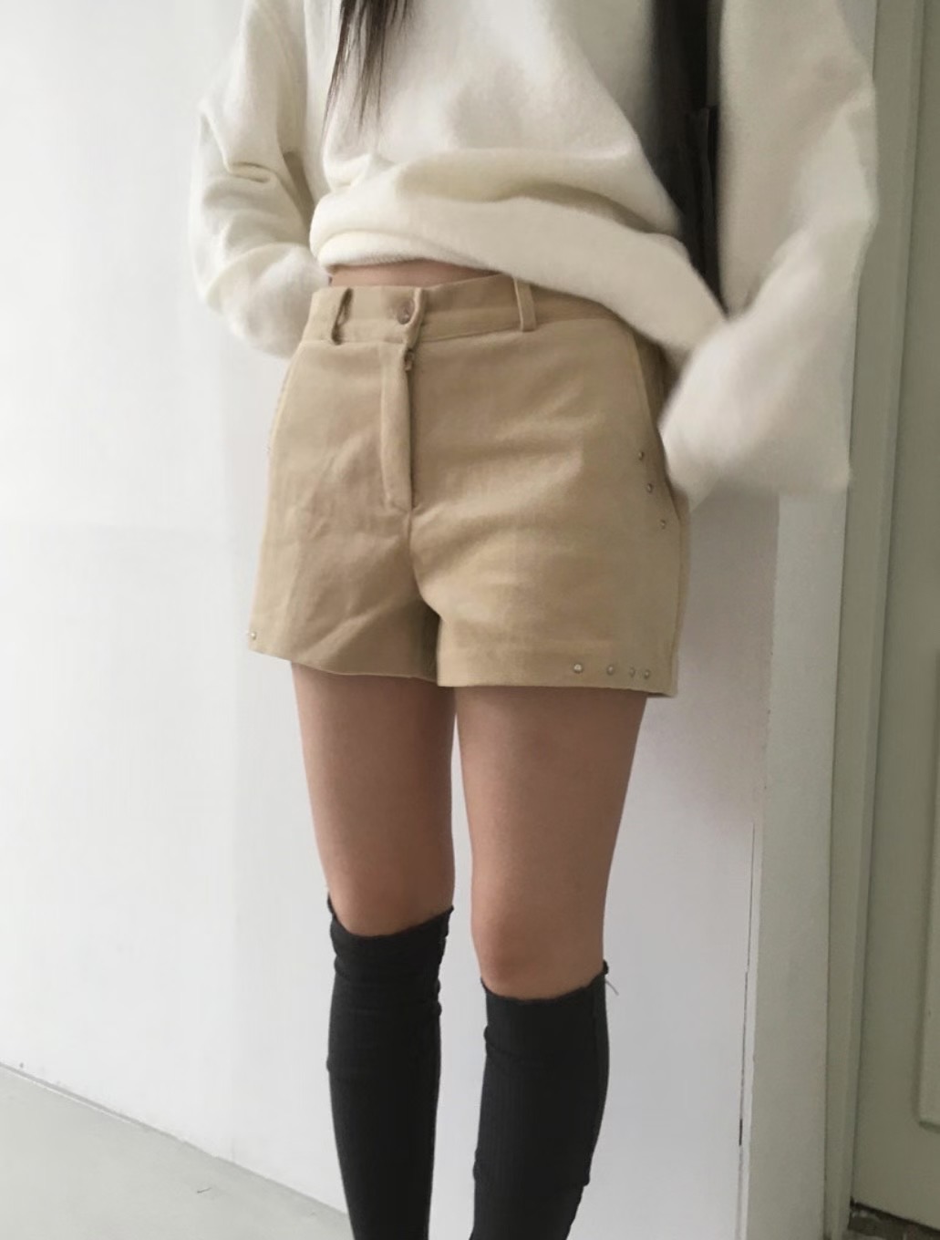 FOREVER YOUNG東大門㊣實拍女裝新款25秋冬時尚職業推薦短褲FOREVER YOUNG短褲圖色2