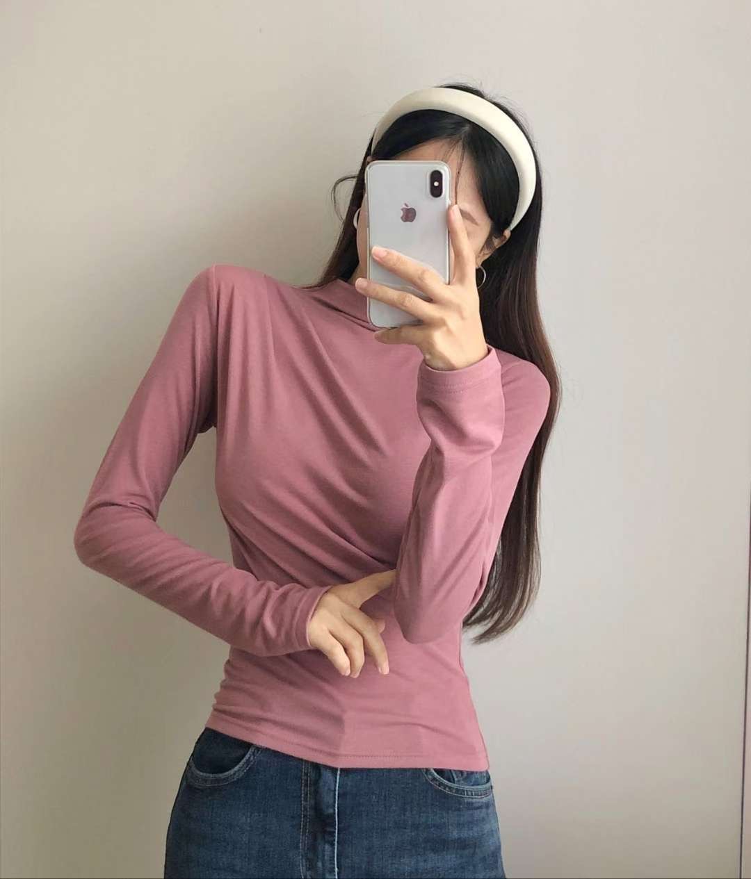 PUDDING韓國直郵㊣女裝新款熱賣職業人氣25秋冬長袖T恤高領PUDDING長袖T恤圖色3