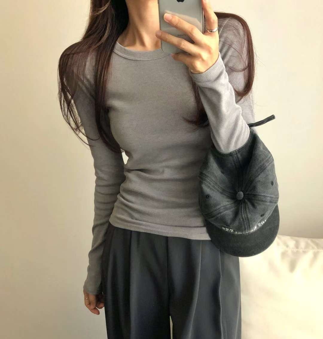 PUDDING東大門㊣代購女裝新款休閑熱賣人氣時尚25秋冬長袖T恤PUDDING長袖T恤圖色4