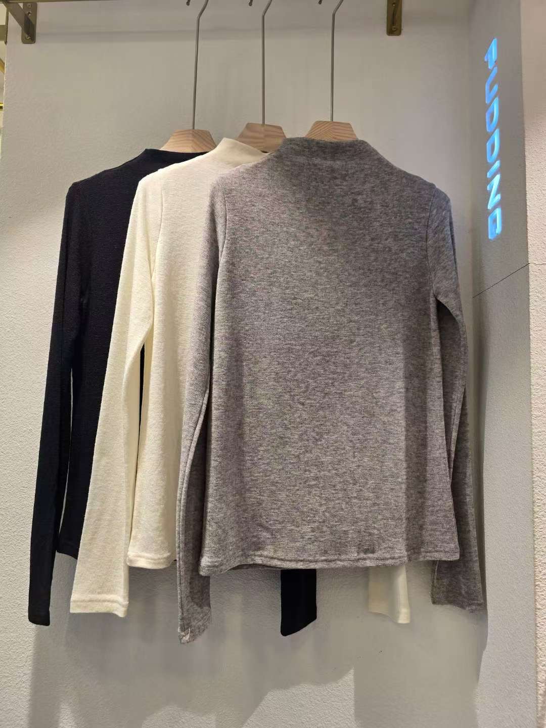 PUDDING東大門㊣代購女士新品推薦職業25秋冬長袖T恤羊毛高領PUDDING長袖T恤圖色1左一色