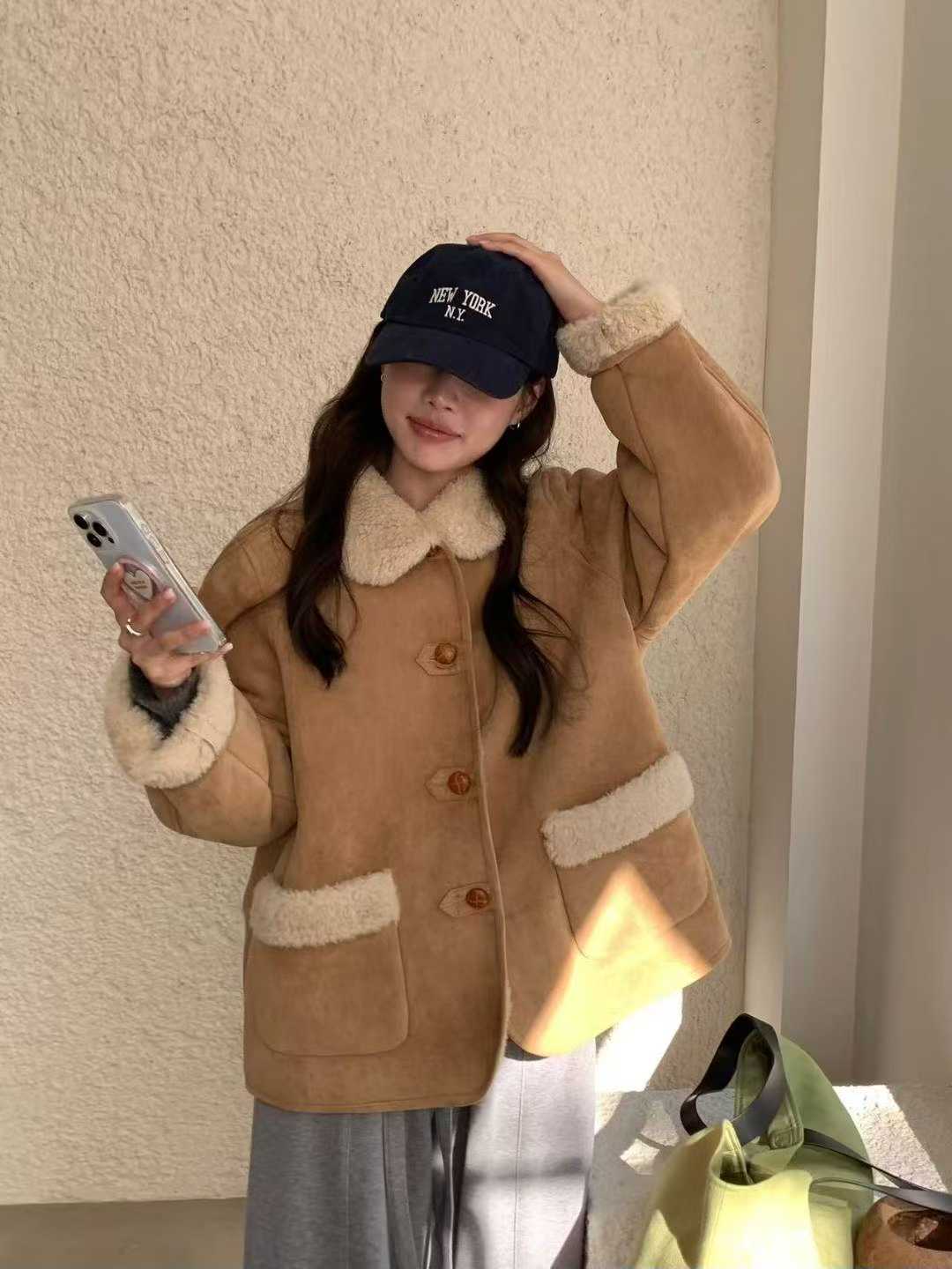 ONEMORETHING東大門㊣直郵女士新款熱賣真品25秋冬短款大衣ONEMORETHING短款大衣圖色2