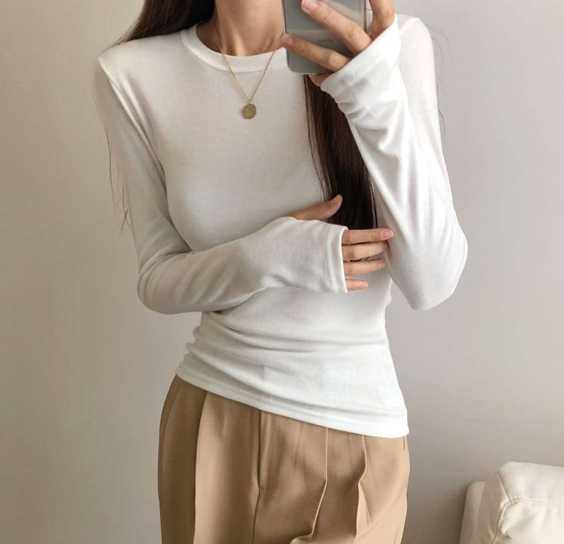 PUDDING東大門㊣實拍女士新品熱賣休閑職業真品推薦長袖T恤PUDDING長袖T恤圖色2