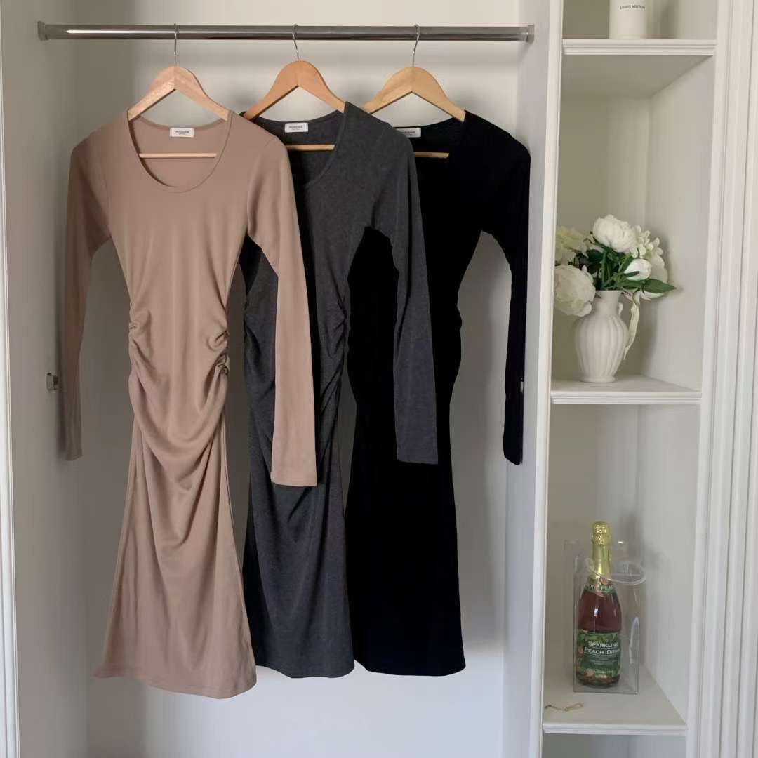 PUDDING東大門㊣實拍女士新品時尚人氣熱賣職業休閑連衣裙長款PUDDING連衣裙