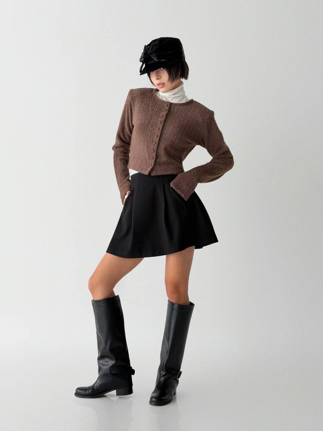 CELEB-셀럽-T韓國直郵㊣女士新品25秋冬時尚推薦休閑短裙CELEB-T短裙