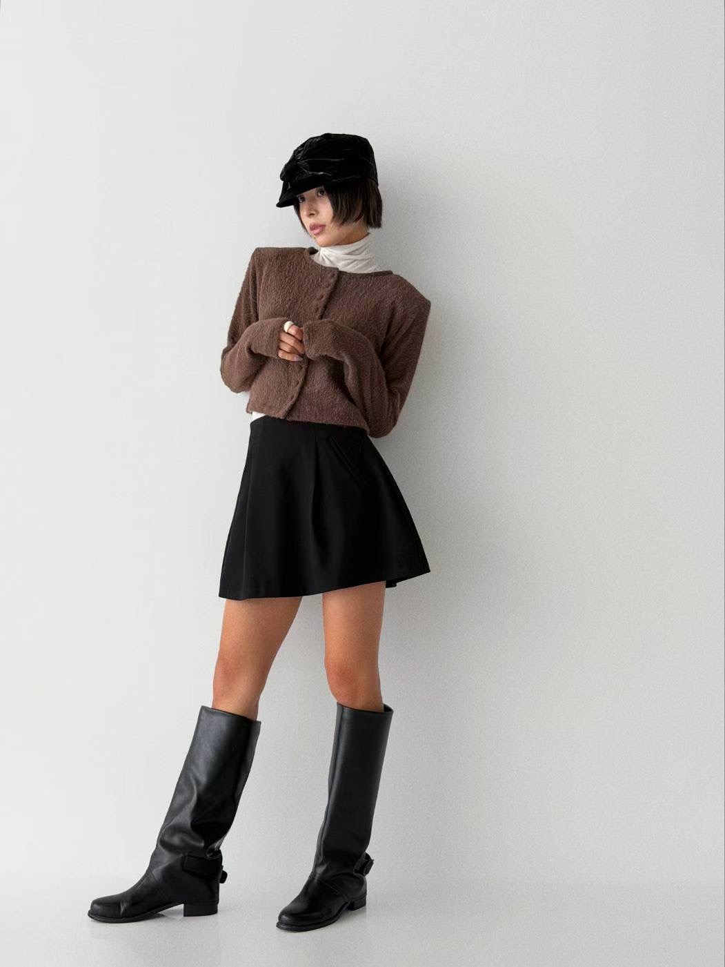 CELEB-셀럽-T韓國直郵㊣女士新品25秋冬時尚推薦休閑短裙CELEB-T短裙