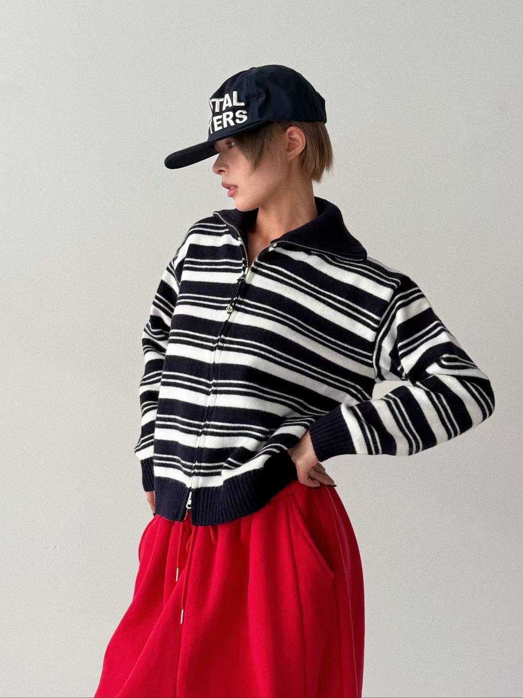 CELEB-셀럽-T東大門㊣代購女裝新品25秋冬針織衫羊毛拉鏈CELEB-T針織衫