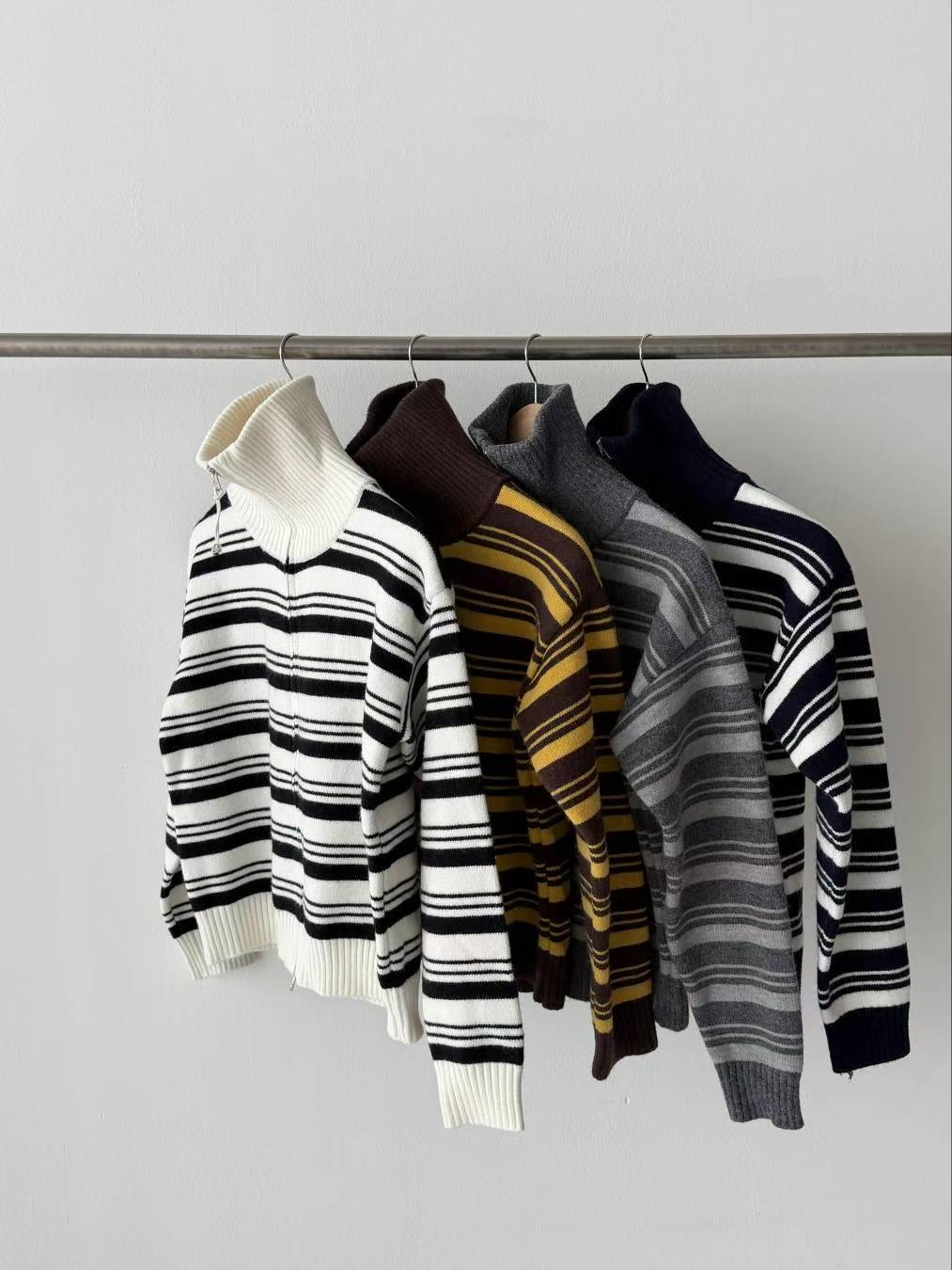 CELEB-셀럽-T東大門㊣代購女裝新品25秋冬針織衫羊毛拉鏈CELEB-T針織衫圖色3左三色