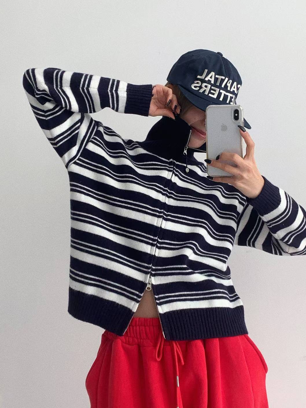 CELEB-셀럽-T東大門㊣代購女裝新品25秋冬針織衫羊毛拉鏈CELEB-T針織衫圖色4