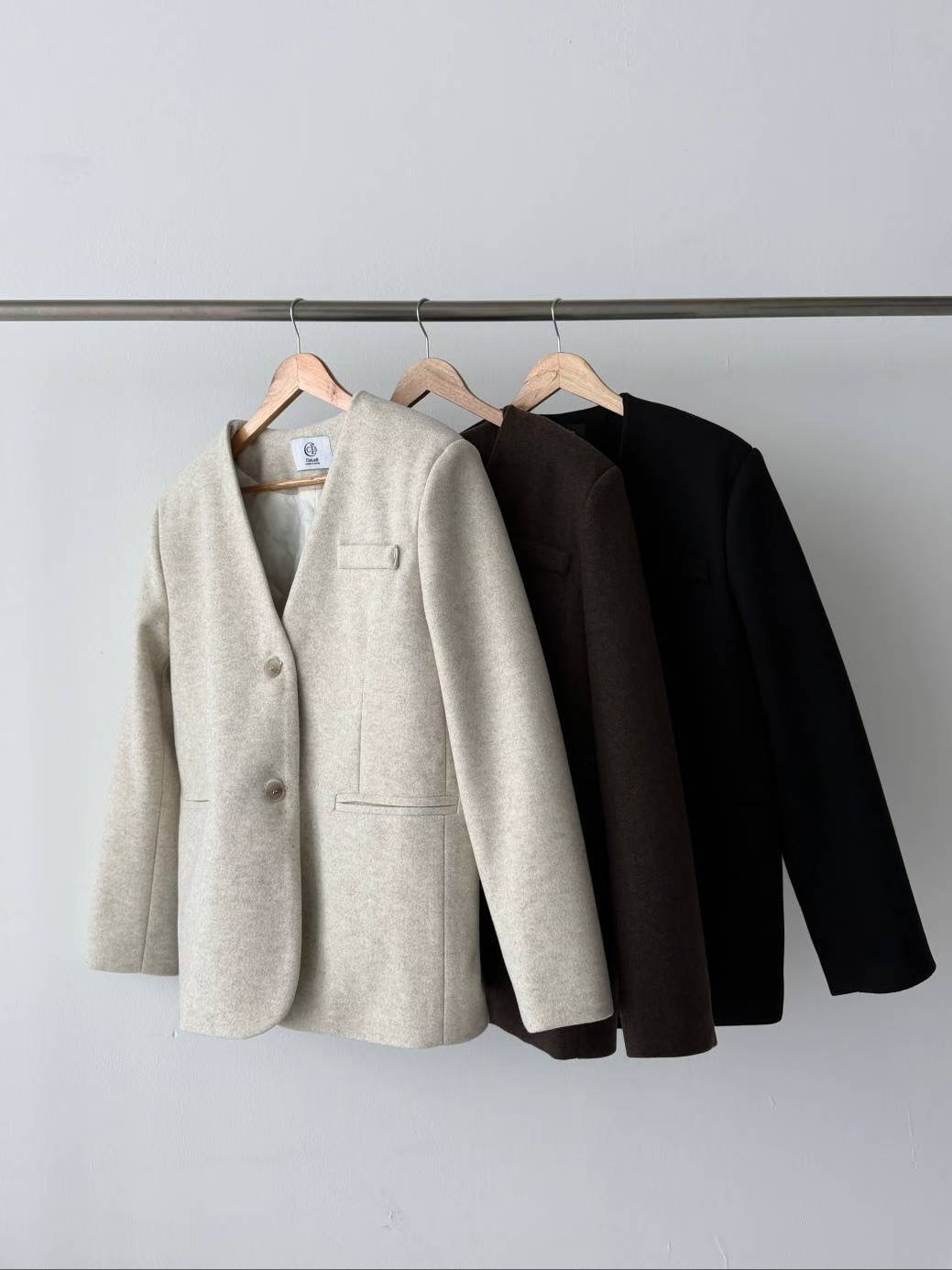 CELEB-셀럽-T韓國代購㊣女士新款人氣職業中長款大衣涂層CELEB-T中長款大衣圖色3左三色