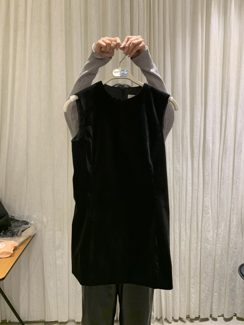 PAPERMOON韓國代購㊣女士新款時尚25秋冬休閑推薦連衣裙天鵝絨paper moon連衣裙圖色1
