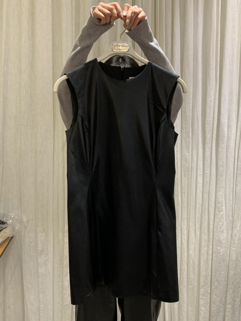 PAPERMOON東大門㊣實拍女士新品真品休閑推薦25秋冬連衣裙皮革paper moon連衣裙圖色1