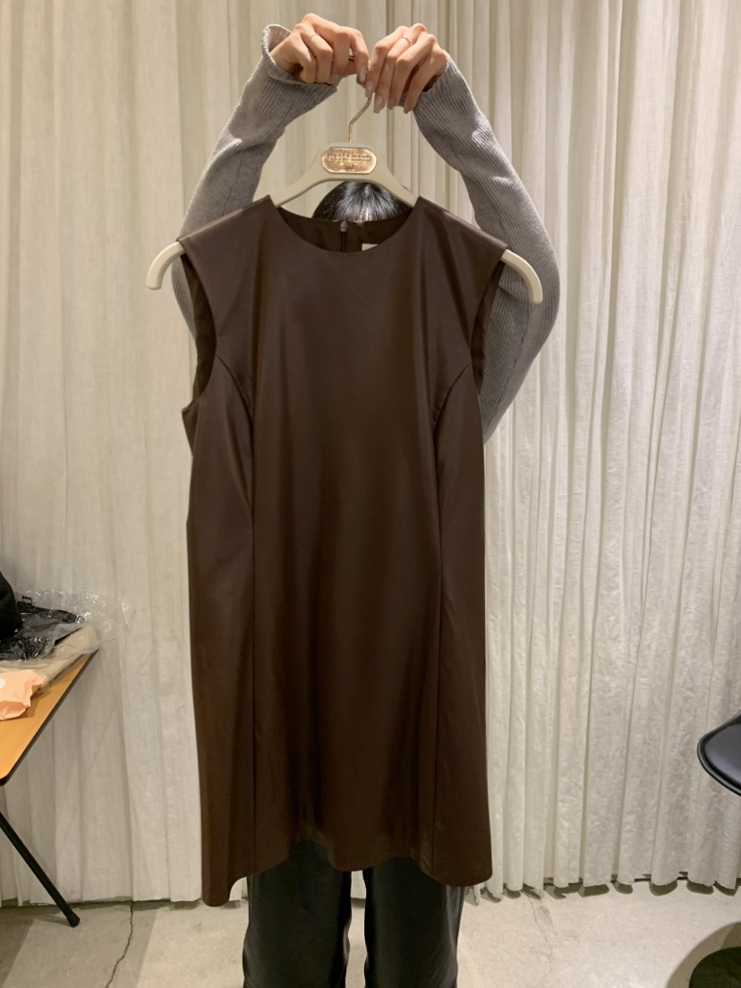 PAPERMOON東大門㊣實拍女士新品真品休閑推薦25秋冬連衣裙皮革paper moon連衣裙圖色3