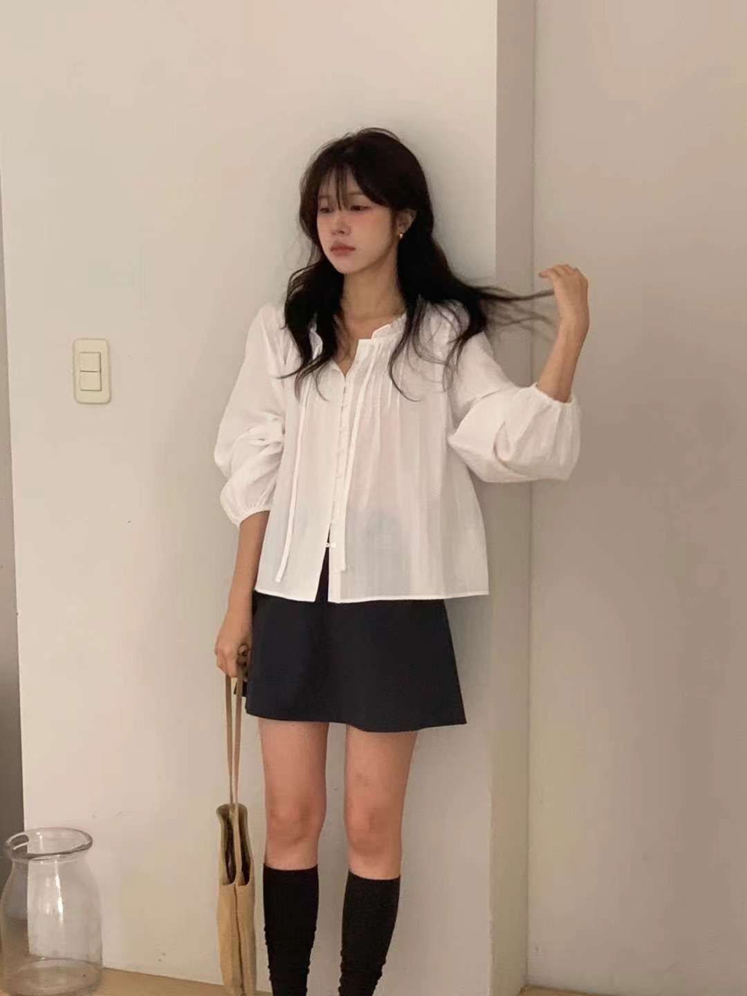 MIELLE-미엘르-OT東大門㊣直郵女裝新品熱賣職業襯衫蕾絲衫MIELLE-미엘르-OT襯衫/蕾絲衫