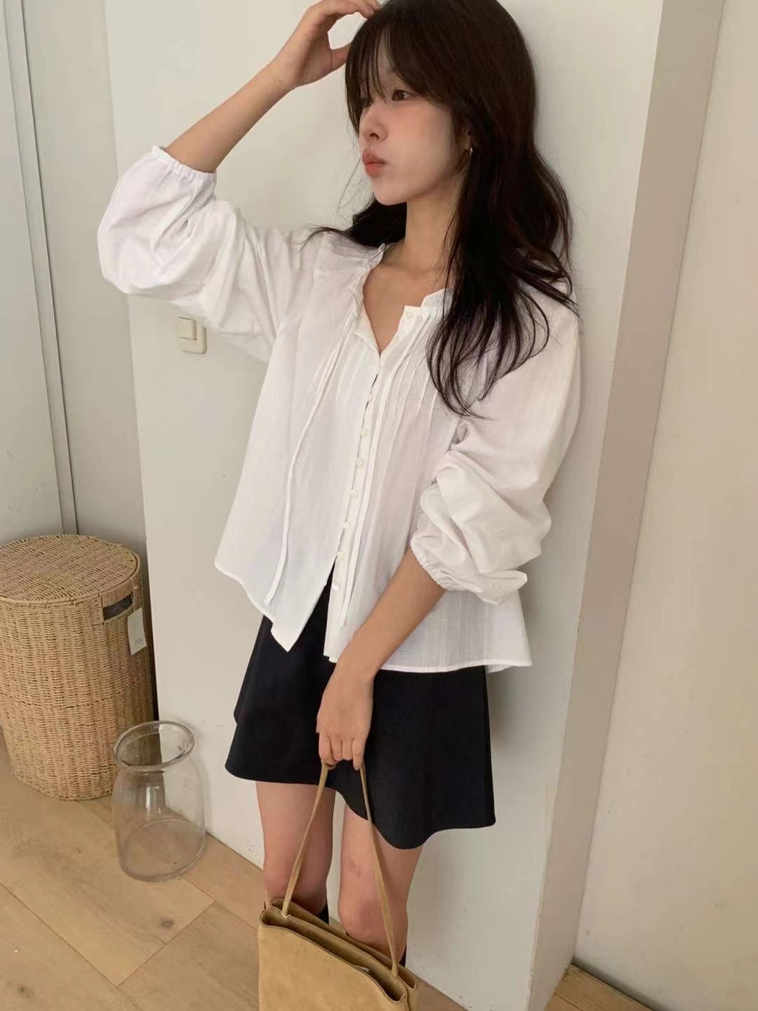 MIELLE-미엘르-OT東大門㊣直郵女裝新品熱賣職業襯衫蕾絲衫MIELLE-미엘르-OT襯衫/蕾絲衫圖色2