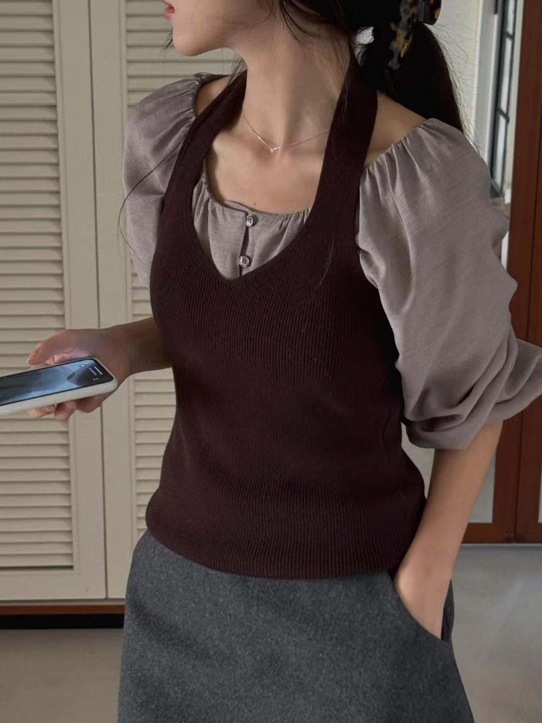 MIELLE-미엘르-OT東大門㊣代購女士新款職業吊帶背心不含內搭MIELLE-미엘르-OT吊帶/背心圖色2