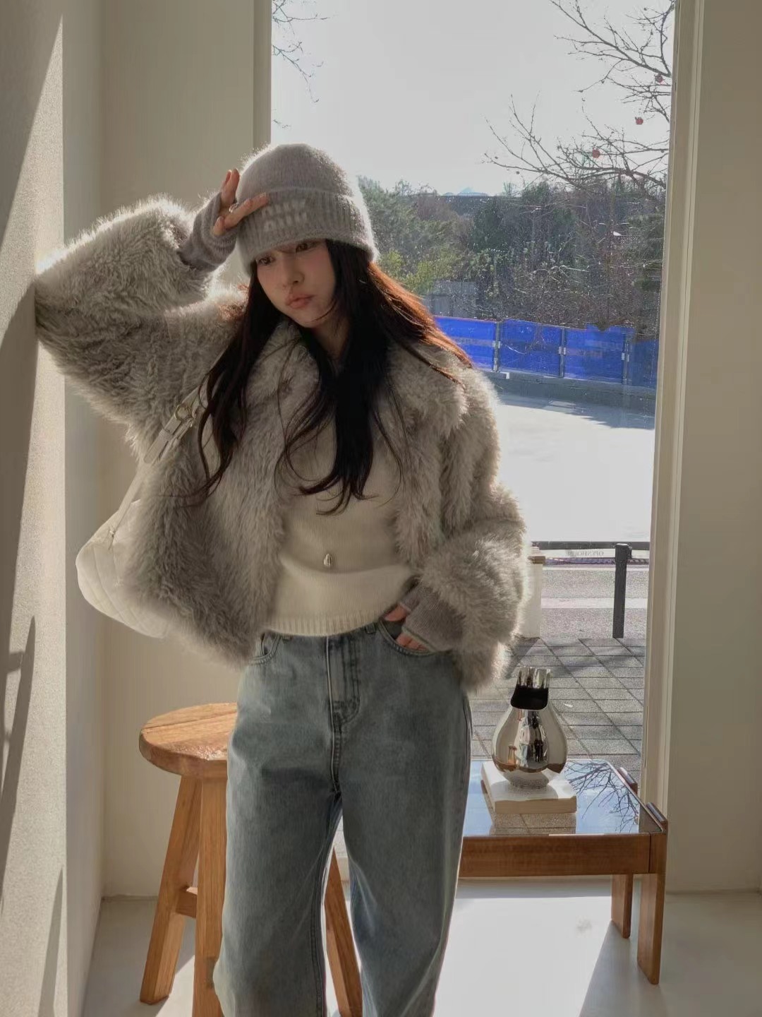 MIELLE-미엘르-OT韓國直郵㊣女裝新款休閑時尚短款大衣皮草MIELLE-미엘르-OT短款大衣