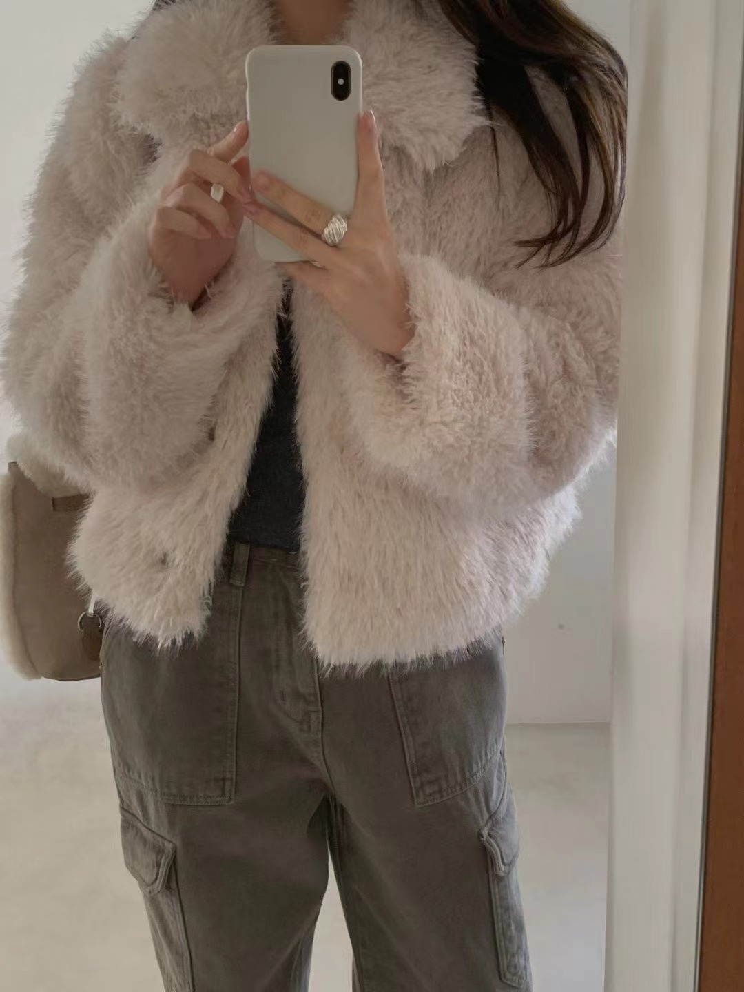 MIELLE-미엘르-OT韓國直郵㊣女裝新款休閑時尚短款大衣皮草MIELLE-미엘르-OT短款大衣圖色2