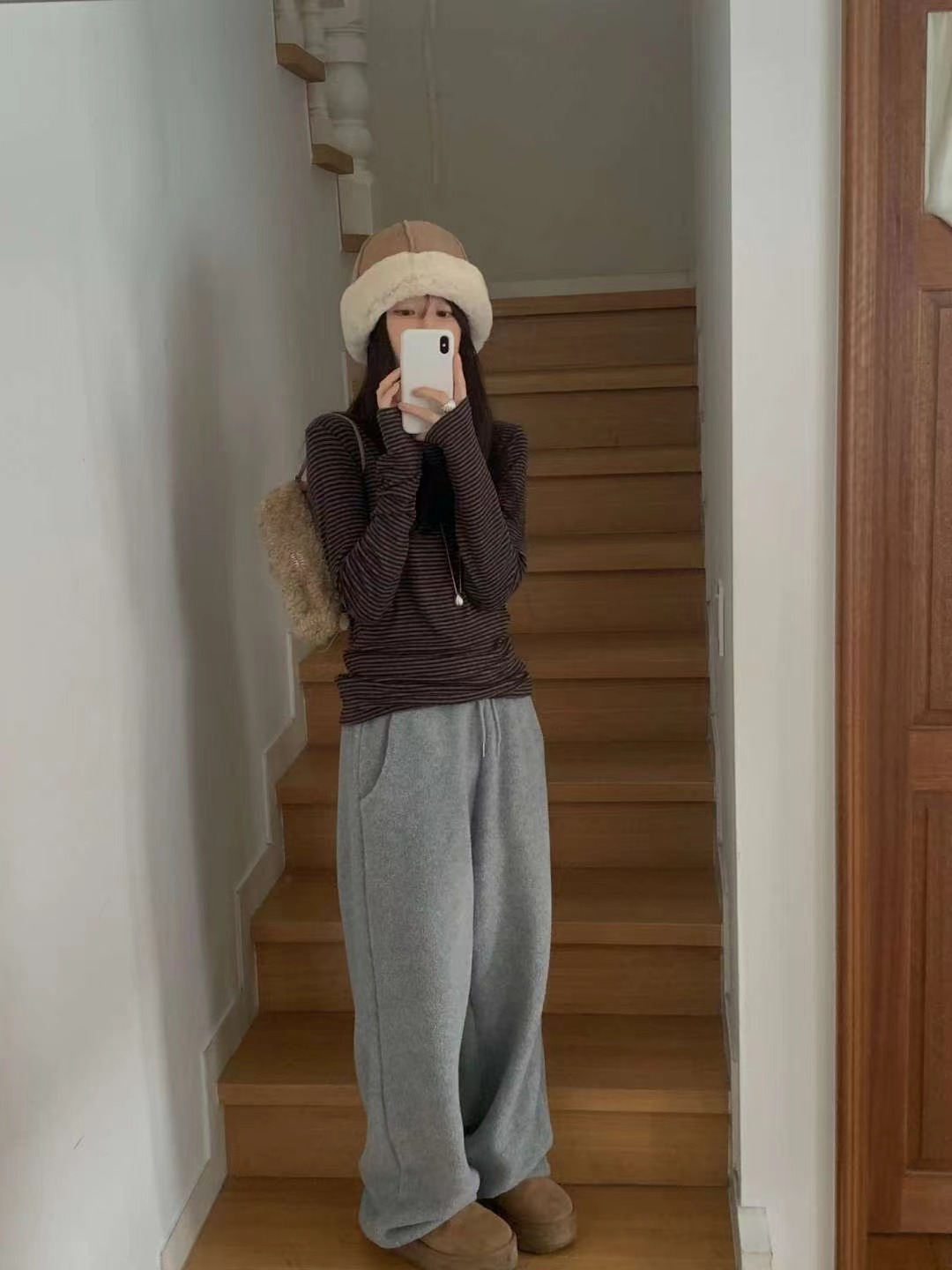 MIELLE-미엘르-OT韓國代購㊣女裝新品推薦休閑休閑褲抓絨MIELLE-미엘르-OT休閑褲