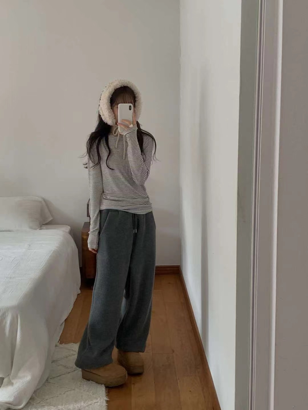 MIELLE-미엘르-OT韓國代購㊣女裝新品推薦休閑休閑褲抓絨MIELLE-미엘르-OT休閑褲