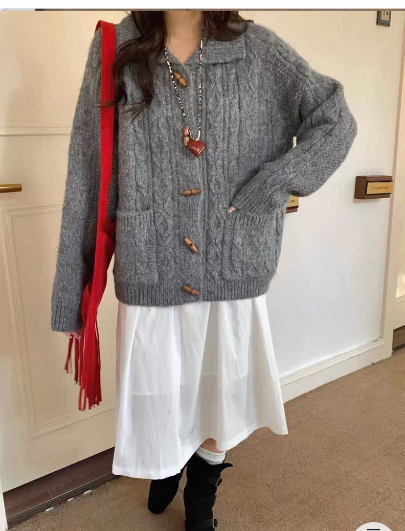 DOUZEMOIS韓國直郵㊣女士新品人氣休閑熱賣時尚推薦毛衣寬松DOUZEMOIS毛衣圖色2