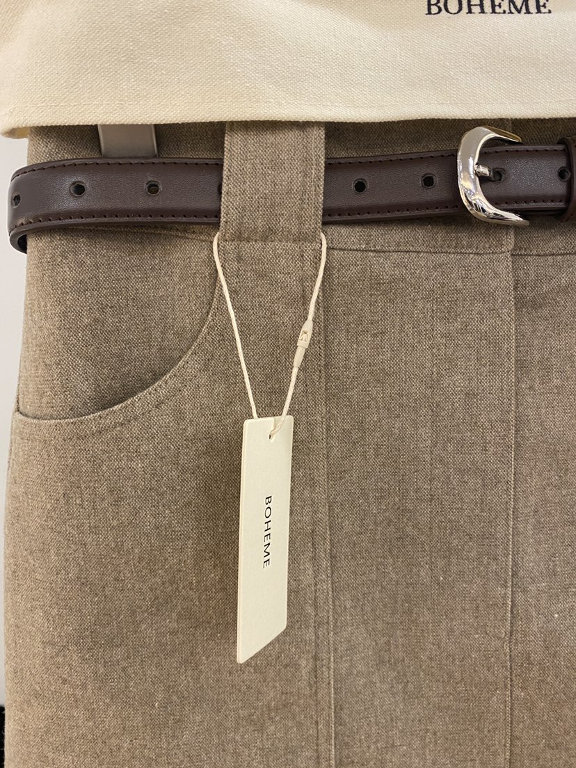 BOHEME韓國代購㊣女裝新款人氣熱賣職業推薦時尚25秋冬長裙羊毛BOHEME長裙