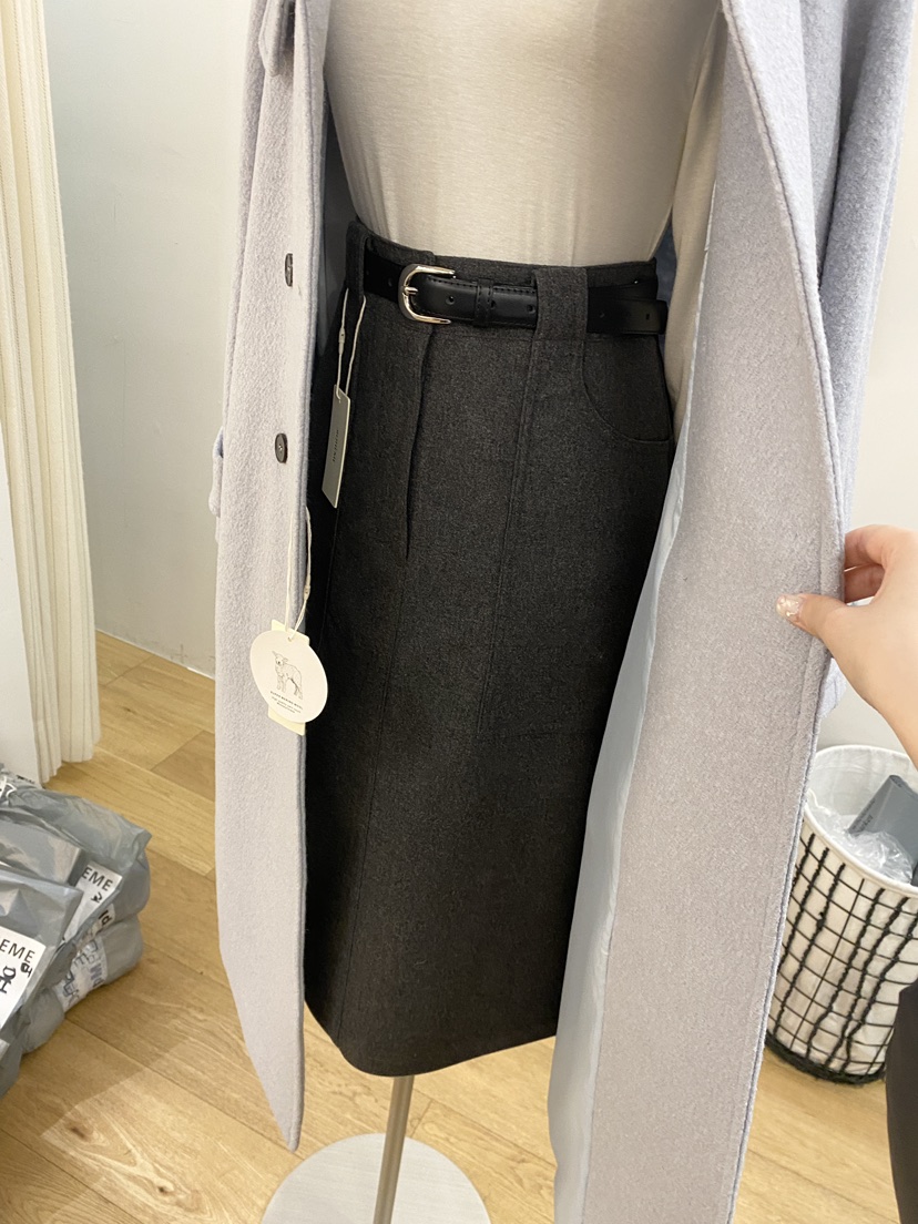 BOHEME韓國代購㊣女裝新款人氣熱賣職業推薦時尚25秋冬長裙羊毛BOHEME長裙