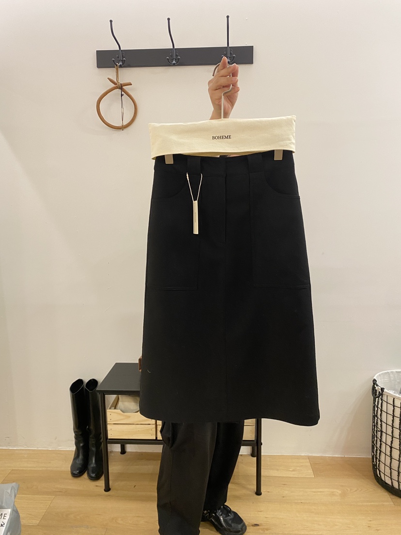 BOHEME韓國代購㊣女裝新款人氣熱賣職業推薦時尚25秋冬長裙羊毛BOHEME長裙圖色3