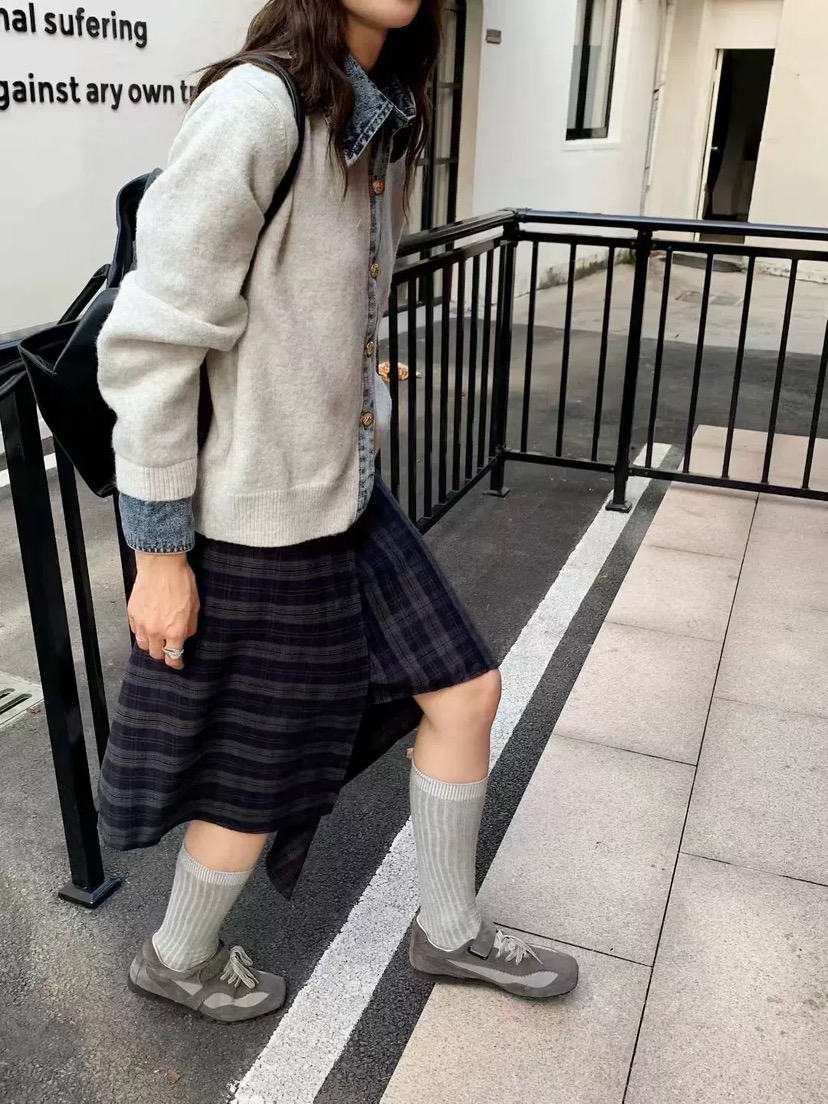 DOUZEMOIS東大門㊣實拍女裝新款休閑人氣針織衫假兩件羊毛開衫DOUZEMOIS針織衫