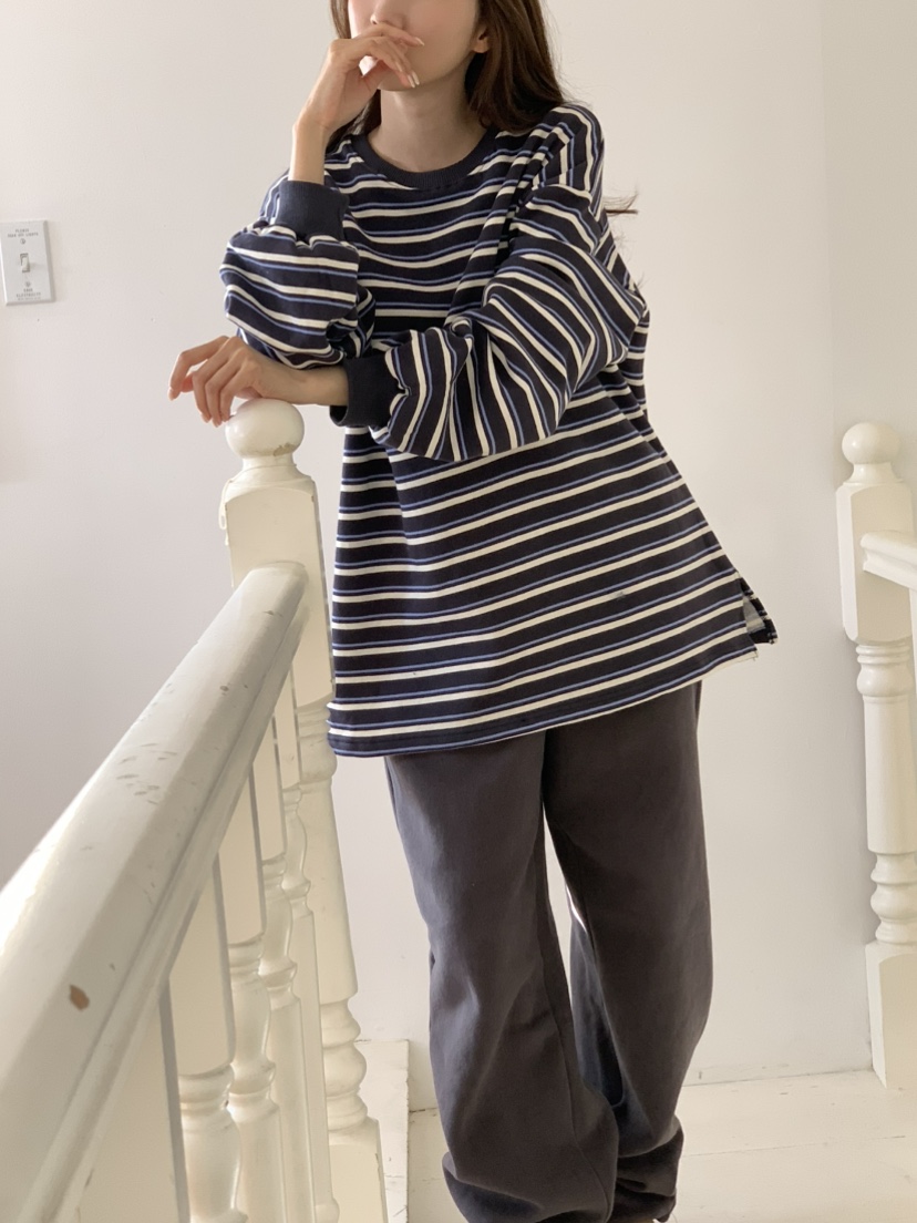 NOTICE韓國代購㊣女裝新款時尚人氣熱賣25秋冬長袖T恤單排扣棉質NOTICE長袖T恤