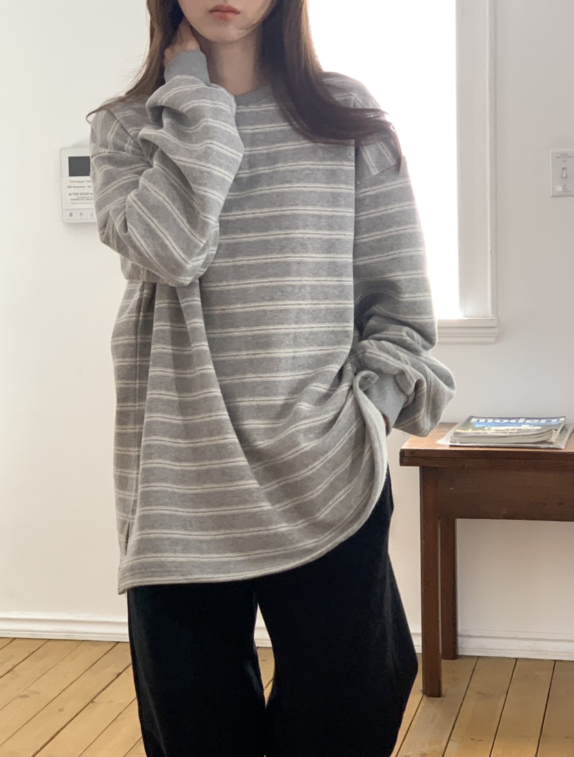 NOTICE韓國代購㊣女裝新款時尚人氣熱賣25秋冬長袖T恤單排扣棉質NOTICE長袖T恤