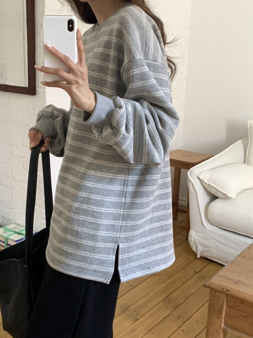 NOTICE韓國代購㊣女裝新款時尚人氣熱賣25秋冬長袖T恤單排扣棉質NOTICE長袖T恤