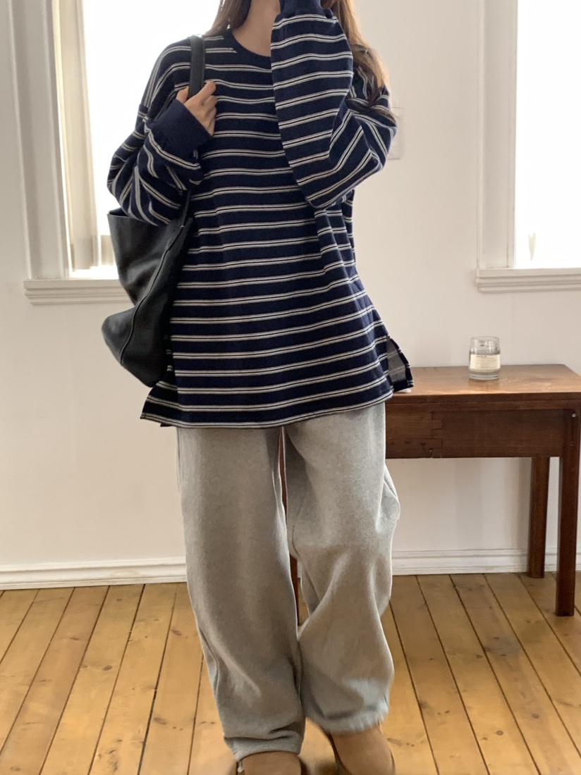 NOTICE韓國代購㊣女裝新款時尚人氣熱賣25秋冬長袖T恤單排扣棉質NOTICE長袖T恤