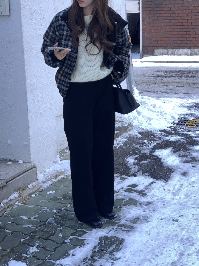 NOTICE東大門㊣直郵女裝新品休閑職業短款羽絨服格紋填充鴨絨NOTICE短款羽絨服