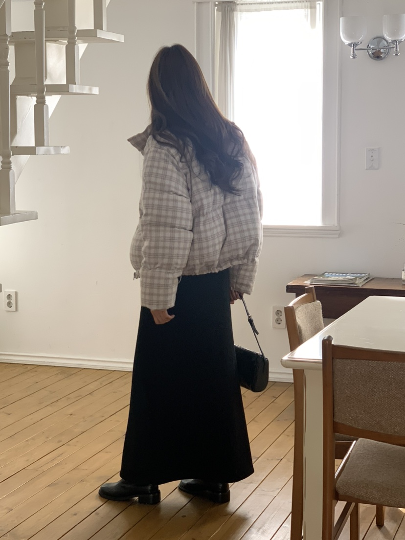 NOTICE東大門㊣直郵女裝新品休閑職業短款羽絨服格紋填充鴨絨NOTICE短款羽絨服