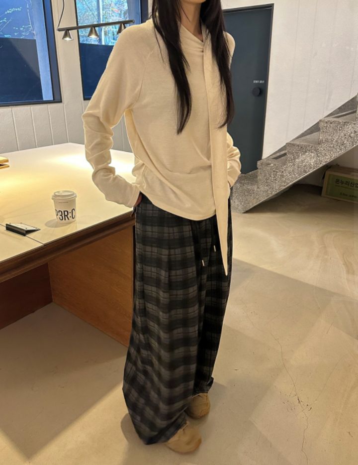 LIVE FOREVER韓國代購㊣女裝新款真品推薦25秋冬職業長袖T恤LIVE FOR_EVER長袖T恤