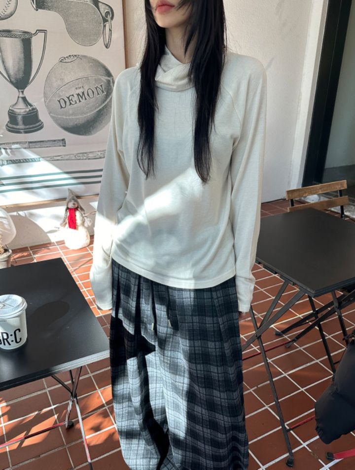 LIVE FOREVER韓國代購㊣女裝新款真品推薦25秋冬職業長袖T恤LIVE FOR_EVER長袖T恤