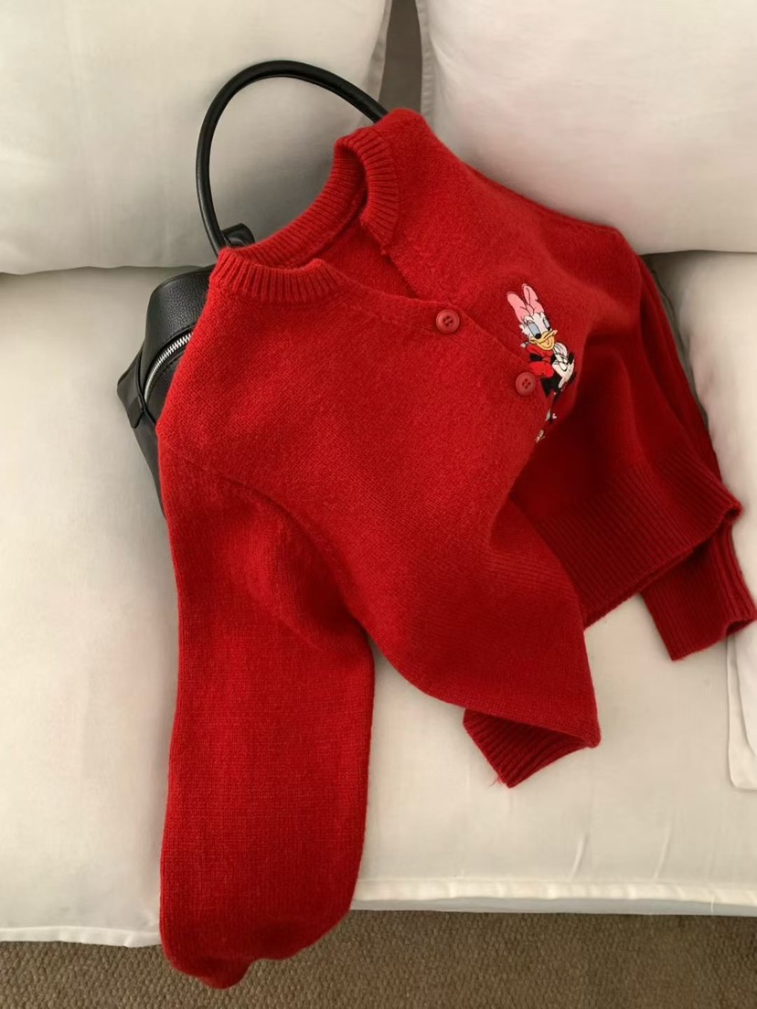 SYMBOL東大門㊣代購女士新品推薦職業熱賣時尚毛衣刺繡開衫SYMBOL毛衣