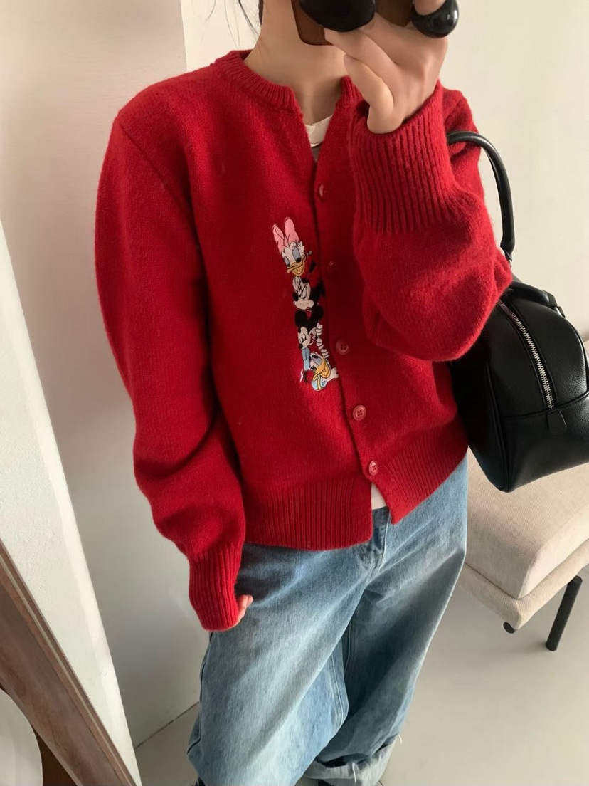 SYMBOL東大門㊣代購女士新品推薦職業熱賣時尚毛衣刺繡開衫SYMBOL毛衣