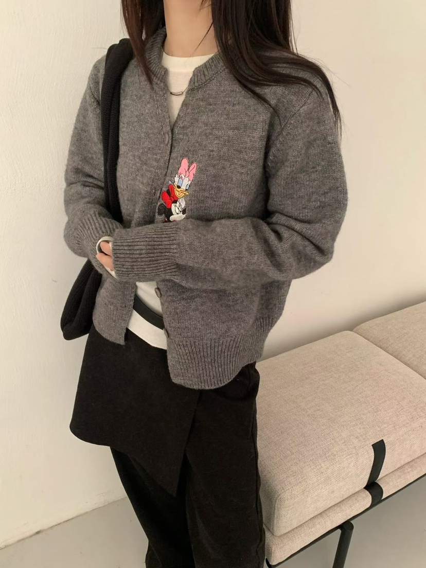 SYMBOL東大門㊣代購女士新品推薦職業熱賣時尚毛衣刺繡開衫SYMBOL毛衣圖色2