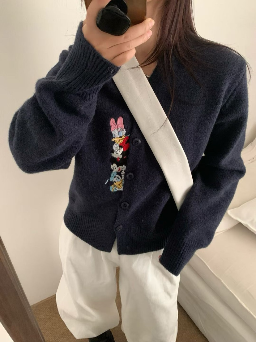 SYMBOL東大門㊣代購女士新品推薦職業熱賣時尚毛衣刺繡開衫SYMBOL毛衣圖色3