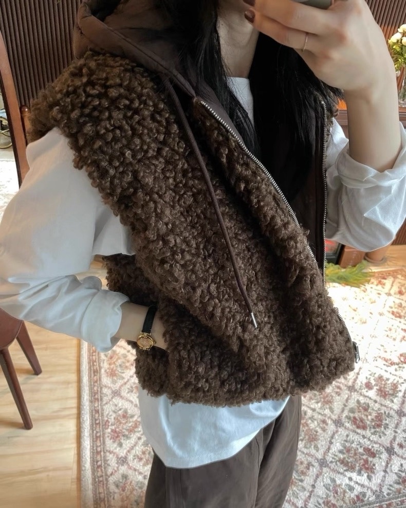 DOUZEMOIS東大門㊣實拍女裝新品25秋冬推薦職業馬甲羊毛雙面DOUZEMOIS馬甲