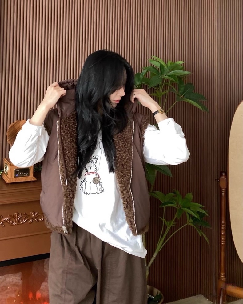 DOUZEMOIS東大門㊣實拍女裝新品25秋冬推薦職業馬甲羊毛雙面DOUZEMOIS馬甲圖色2