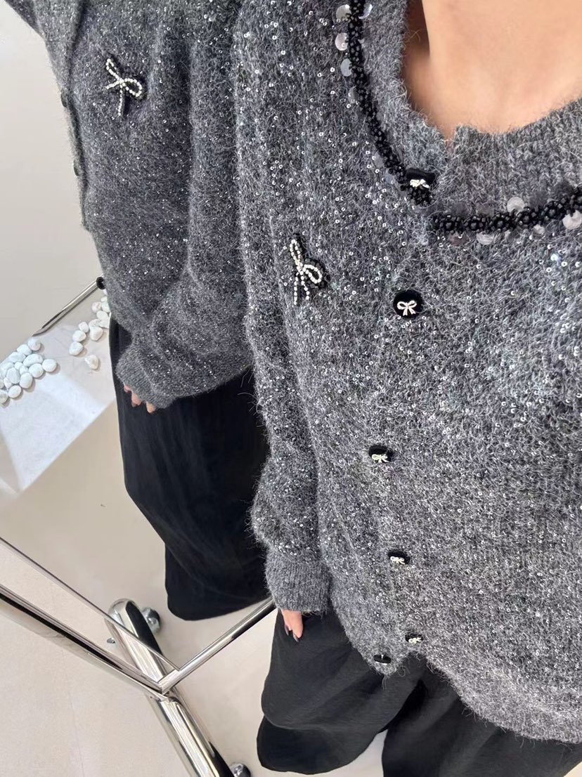 DOUZEMOIS東大門㊣直郵女裝新品休閑職業25秋冬真品毛衣開衫DOUZEMOIS毛衣