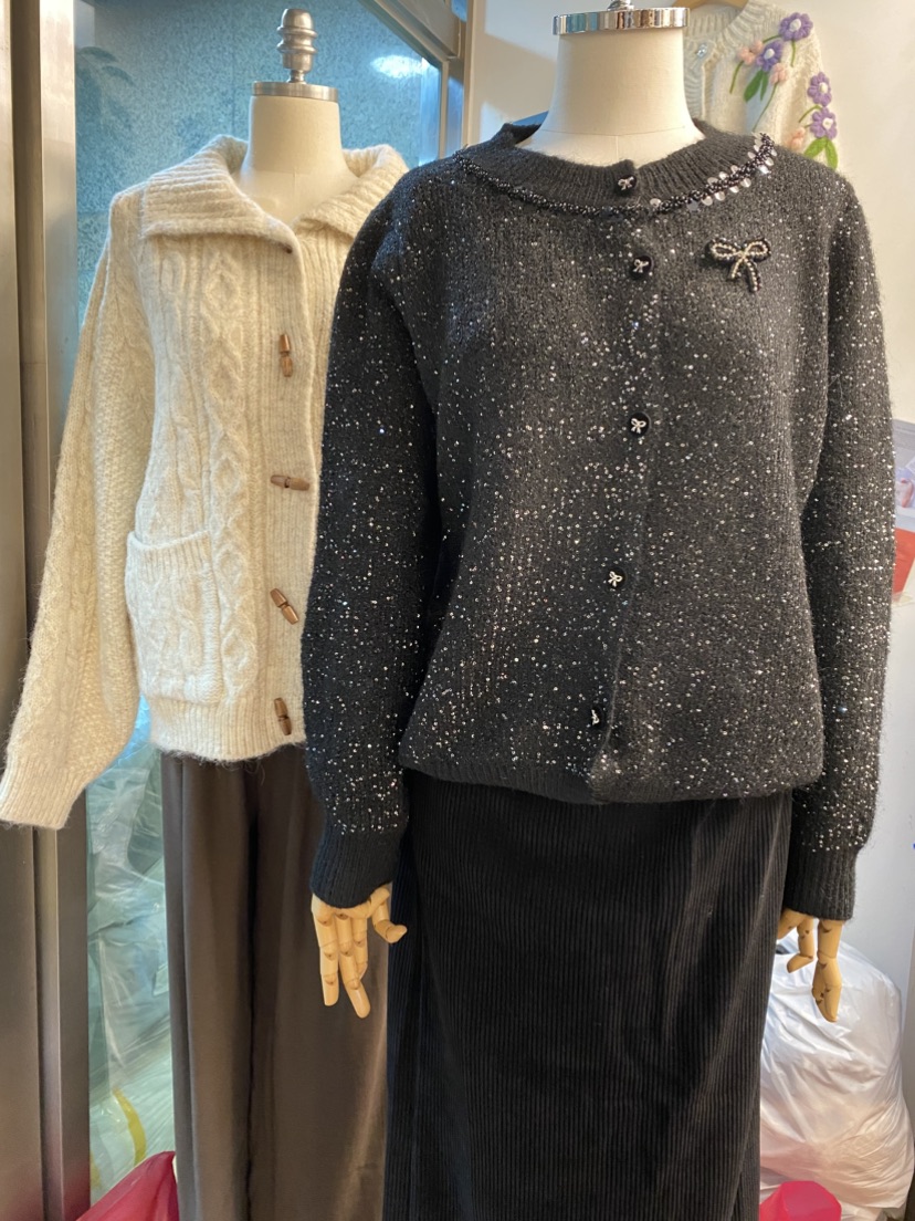 DOUZEMOIS東大門㊣直郵女裝新品休閑職業25秋冬真品毛衣開衫DOUZEMOIS毛衣