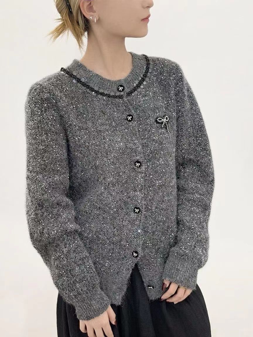 DOUZEMOIS東大門㊣直郵女裝新品休閑職業25秋冬真品毛衣開衫DOUZEMOIS毛衣圖色2