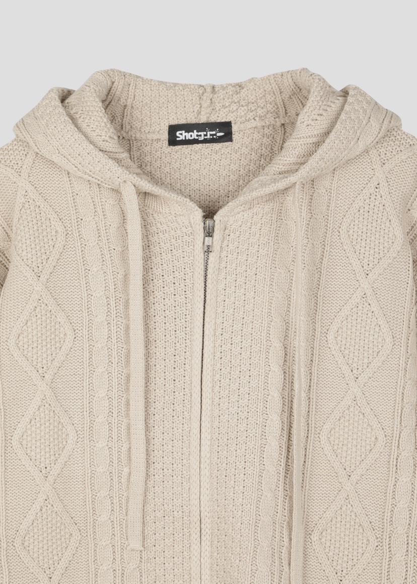 SHOTGUN東大門㊣代購女裝新款人氣推薦真品時尚毛衣拉鏈連帽SHOTGUN毛衣