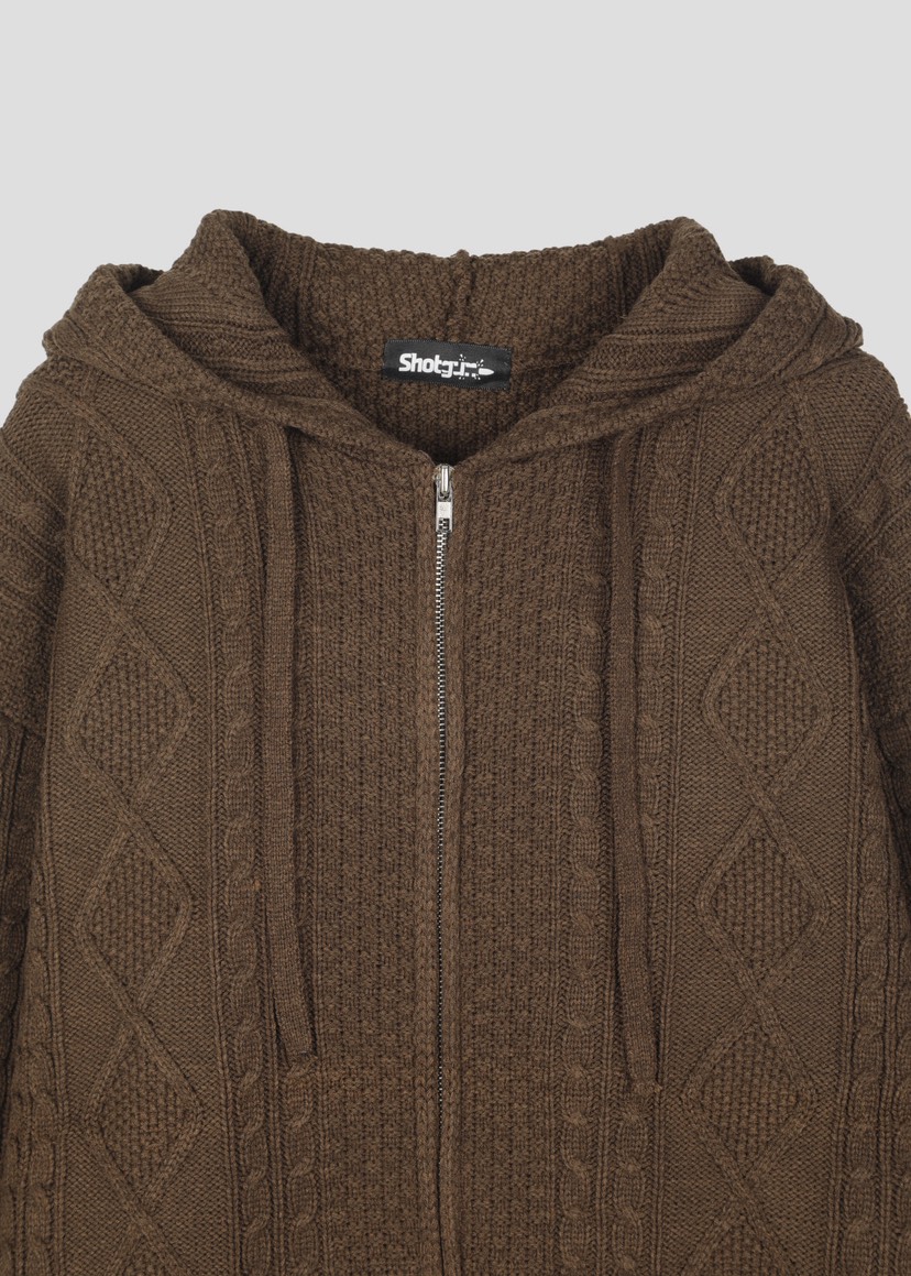 SHOTGUN東大門㊣代購女裝新款人氣推薦真品時尚毛衣拉鏈連帽SHOTGUN毛衣